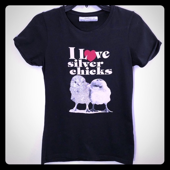 Black T-shirt with silver strass - Picture 3 of 4